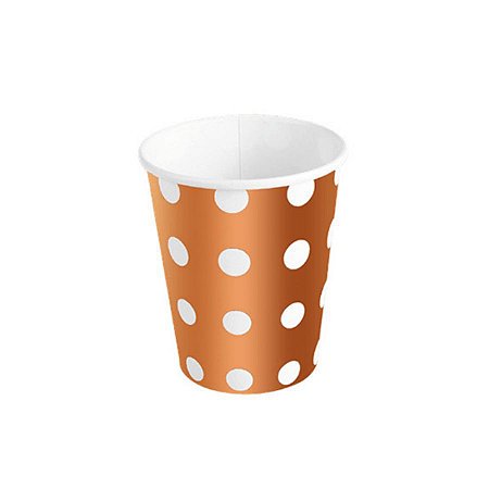 Copo de papel Poa Bronze Biodegradável- 10 unidades - 270 ml - Rizzo