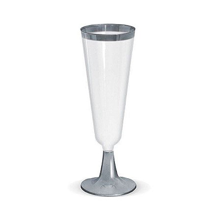 Taça para Champagne Borda Prata - 12 unidades - 150 ml - Rizzo
