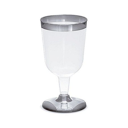 Taça para Vinho Borda Prata - 12 unidades - 210 ml - Rizzo