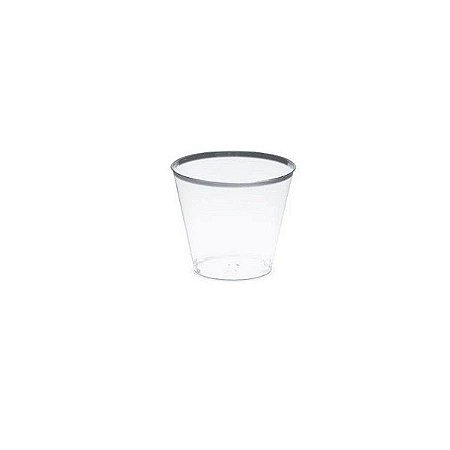 Mini Copo com borda Prateada - 10 unidades - 30 ml - Rizzo