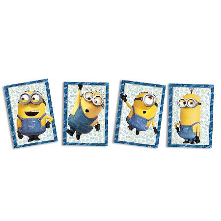 Quadros Decorativos - Festa Minions 2 - 4 unidades - Festcolor - Rizzo