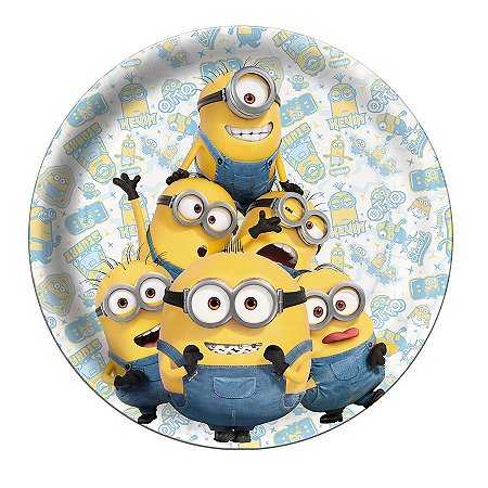 Prato Redondo - Festa Minions 2 - 8 unidades - Festcolor - Rizzo