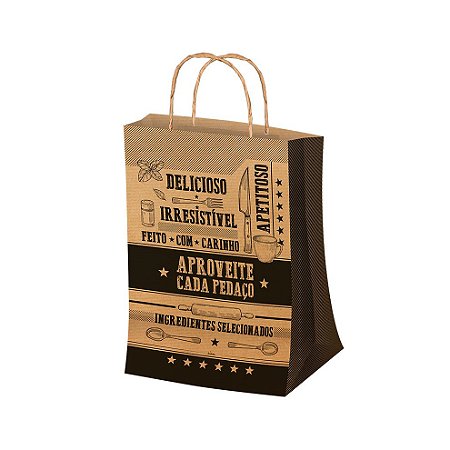 Sacola P 27,5x17,5x9cm Kraft - 50 unidades - Food Service Festcolor - Rizzo