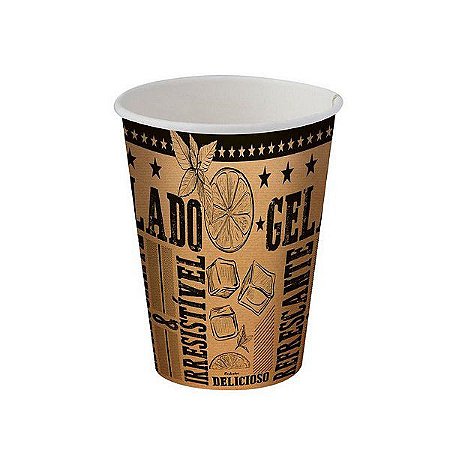 Copo de Papel 300ml Kraft - 25 unidades - Food Service Festcolor  - Rizzo Embalagens