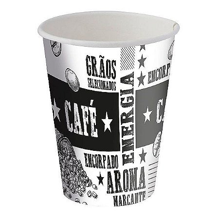 Copo de Papel 200ml Preto e Branco - 25 unidades - Food Service Festcolor - Rizzo Embalagens