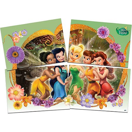 Painel Decorativo Festa 4 Laminas Festa Fadas Disney - 01 Unidade - Festcolor - Rizzo Festas