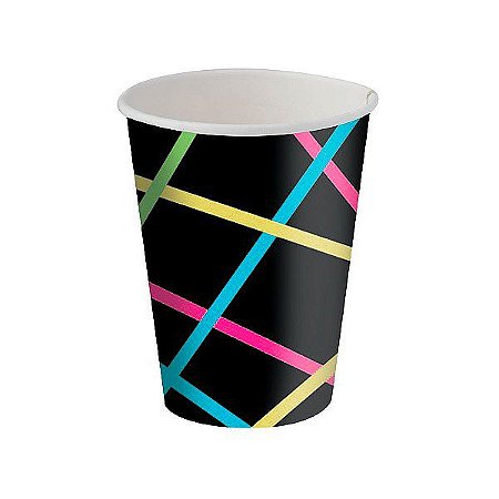 Copo de Papel Festa Neon 180ml - 8 unidades - Festcolor - Rizzo Festas