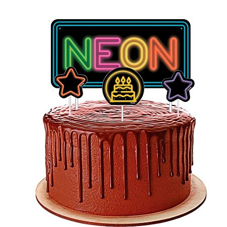 Bolo de Aniversário de 21 Anos Glow Cake - Festas Mais
