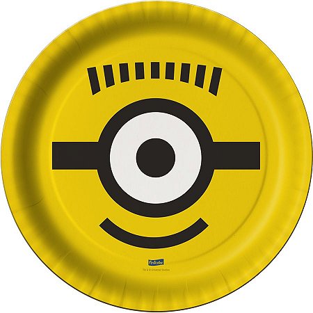 Prato Festa Minions 18Cm - 8 unidades - Festcolor -  Festas