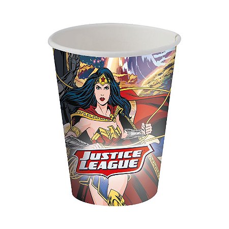 Copo de Papel 200ml Festa Liga da Justiça  - 08 unidades - Festcolor -  Festas