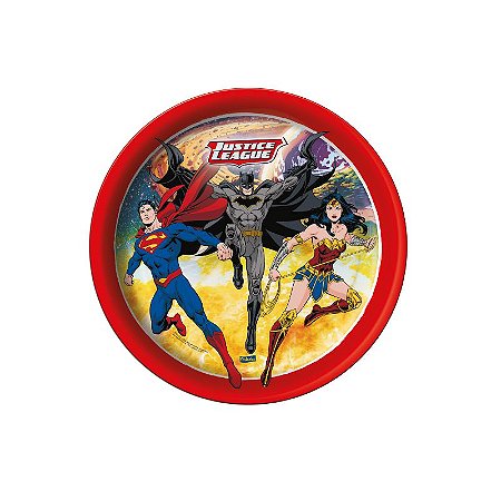 Prato Festa Liga da Justiça 18cm - 08 unidades - Festcolor -  Festas
