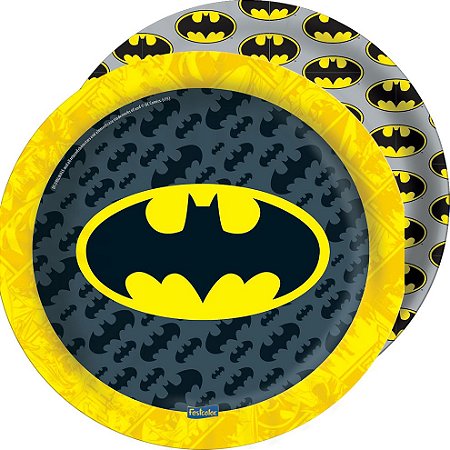 Prato Festa Batman 18cm - 08 unidades - Festcolor -  Festas