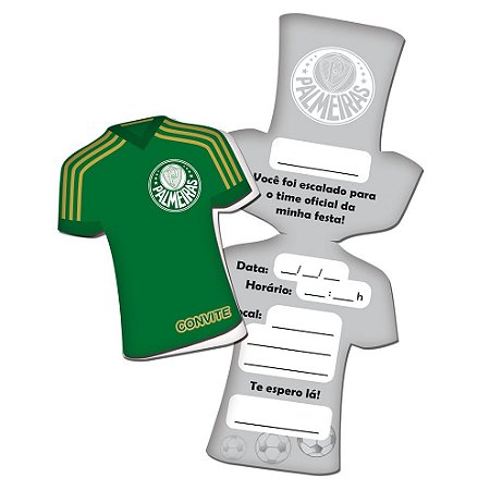 Convite Festa Palmeiras - 11,5cm x 8cm - 08 unidades - Festcolor - Rizzo Festas
