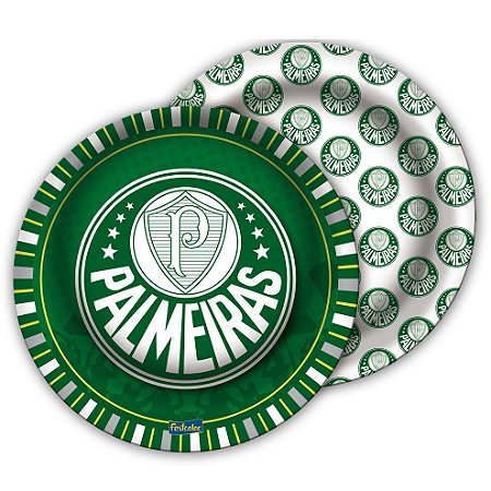Prato Festa Palmeiras - 18cm - 8 unidades - Festcolor -  Festas