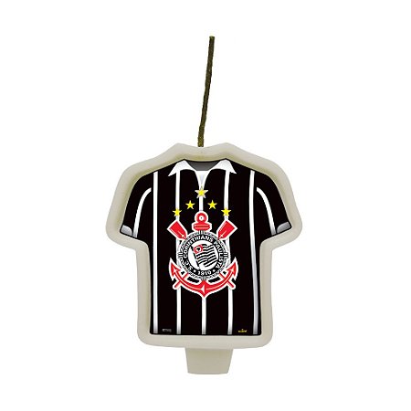 Vela Camisa Festa Corinthians - 1 unidade - Festcolor -  Embalagens e Festas