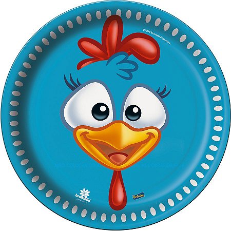 Prato Festa Galinha Pintadinha 18Cm - 8 unidades - Festcolor -  Festas