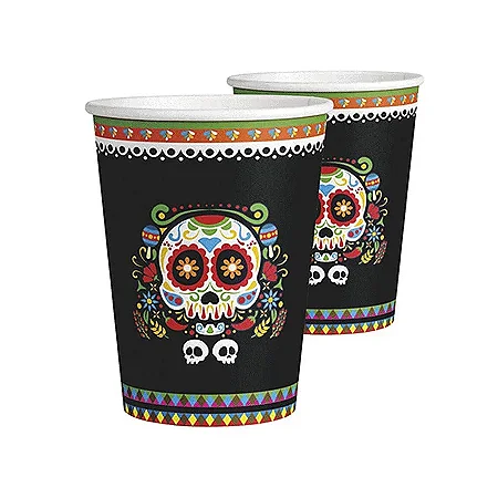 Copo de Papel 180ml Festa Mexicana Dia Dos Mortos - 8 Unidade - Junco - Rizzo