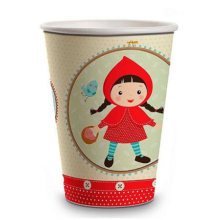 Copo Descartavel - Chapeuzinho Vermelho 180ml  - 8 unidades - Junco - Rizzo