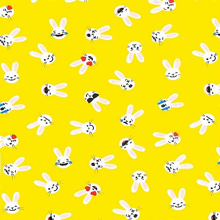 Folha para Ovos de Páscoa Metalizado Coelhinhos Amarelo 69x89cm - 5 unidades - Cromus - Rizzo