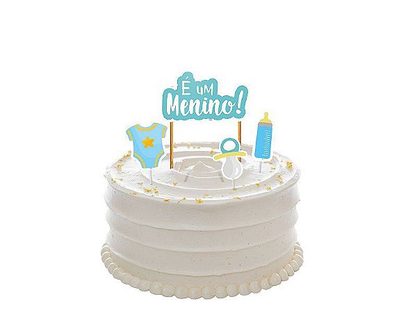 Decoracao De Mesa Festa Cha de Bebe Menino Bem Vindo 01 Unidade - Regina - Rizzo Festas