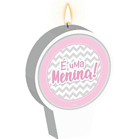 Vela Plana Adesivada Festa Festa Cha de Bebe Menina 01 Unidade - Regina - Rizzo Festas