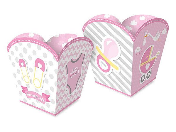 Cachepot Papel Festa Festa Cha de Bebe Menina 08 Unidades - Regina - Rizzo Festas