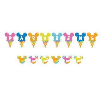 Faixa Parabens Flamula Mickey Cores 01 Unidade - Regina - Rizzo Festas