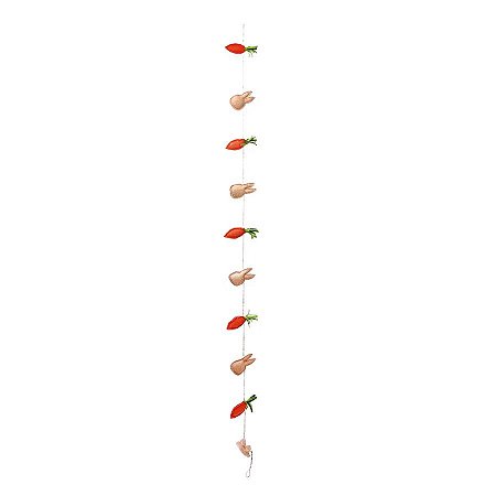 Cordão de Juta Com Cenouras e Coelhos - 1 unidade - Cromus Páscoa - Rizzo