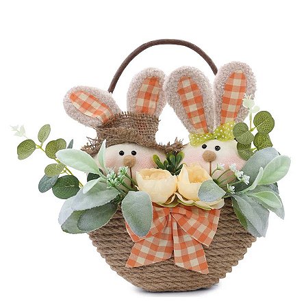 Guirlanda de Páscoa com Coelhos na Cesta - Marmelada - 1 unidade - Cromus Páscoa - Rizzo