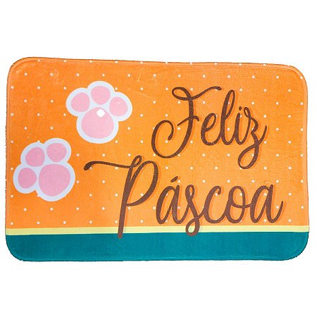 Tapete Patinhas Feliz Páscoa 40x60cm - 1 unidade - Cromus Páscoa - Rizzo