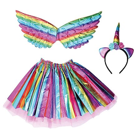 Kit Fantasia Carnaval - Unicórnio - Multicolor - 1 unidade - Cromus  - Rizzo