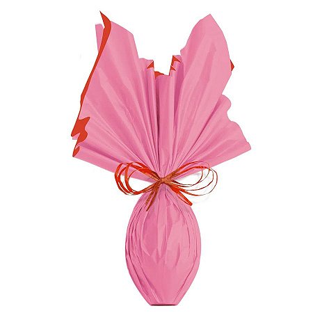 Folha para Ovos de Páscoa Double Face Acetinado Rosa/Vermelho 69 x 89 cm - 5 unidades - Cromus Páscoa - Rizzo