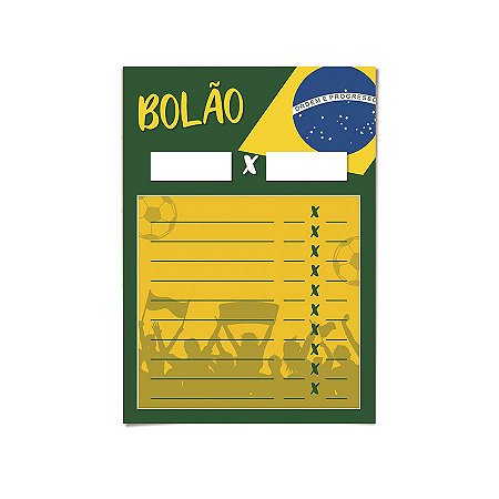 Cartaz Decorativo Bolão - Brasil Copa 2022 - 2 unidades - Cromus