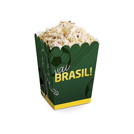 Caixa para Pipoca - Brasil Copa 2022 - 10 unidades - Cromus