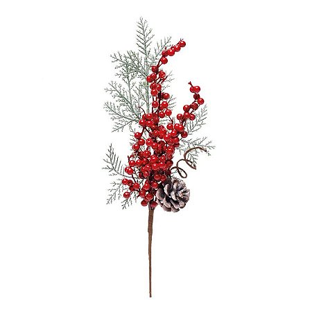 Galhos Folhas, Frutas e Pinha - Cromus Natal - 1 unidade - Rizzo