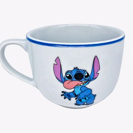 Caneca de Porcelana para Sopa Stitch - 500ml - 1 unidade - Zona Criativa - Rizzo