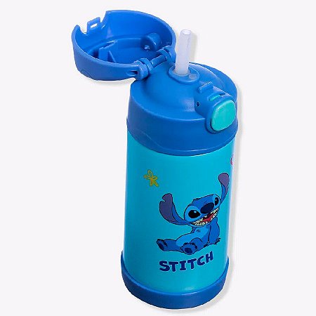 Garrafa Térmica com Canudo Stitch - 300ml - 1 unidade - Zona Criativa - Rizzo