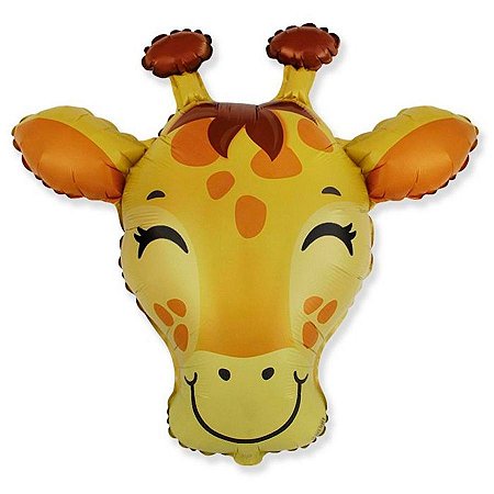 Balão de Festa Metalizado 31'' 78cm - Girafa Head HSG - 1 unidade - Flexmetal - Rizzo
