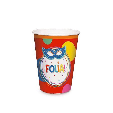 Copo de Papel 240ml - Festa Carnaval  - 8 unidades - Cromus - Rizzo