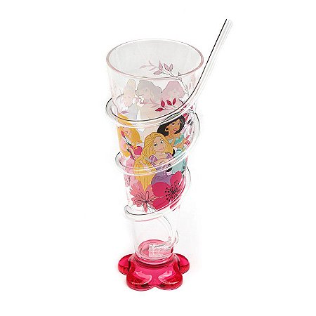 Copo com Canudo Princesas 250ml - 01 Unidade - Disney -