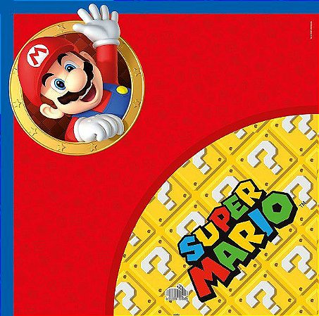 Saco Express 39x39cm Super Mario para Ovos de 350g a 500g - 5 unidades - Cromus Páscoa - Rizzo Embalagens