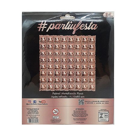 Painel Metalizado tipo Shimmer Wall Inflável - 110 x 60 cm - Rose Gold - 1 unidade -  - Rizzo