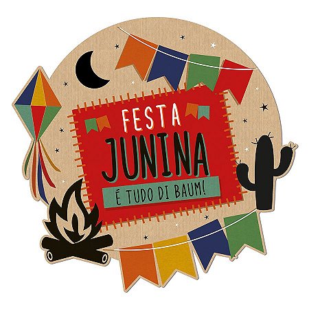 Painel Decorativo 4 Laminas Festa Junina Kraft - 01 Unidade - Cromus - Rizzo