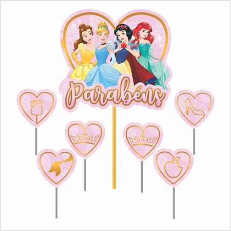 Topo de Bolo Impresso - Princesas Disney - 01unidade - Piffer - Rizzo