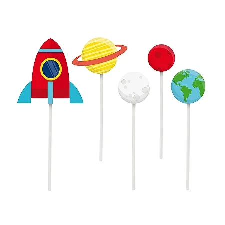 Kit Topo De Bolo Festa Astronauta Estrela - Cromus - Rizzo Festas