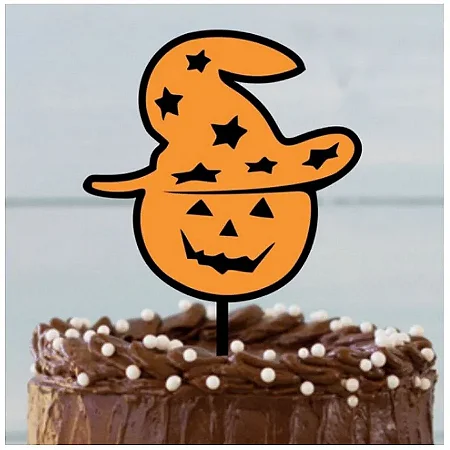 Topo Para Bolo Festa Tema Decoração Halloween Bruxa