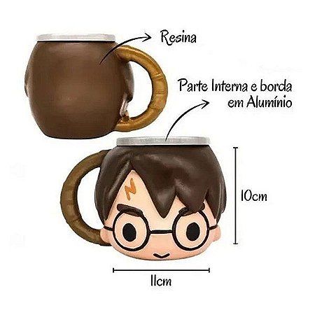 Caneca 3D Cabeça Harry Potter - 250ml - Zona Criativa - 01 Un - Rizzo