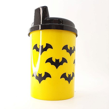 Copo Infantil Anti-Vazamento 240 mL - Morcego - Amarelo e Preto - 1 unidade - Rizzo