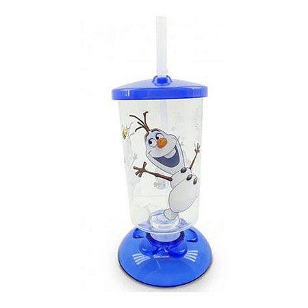 Copo de Acrílico Articulado com Canudo Olaf Frozen - 01 Unidade - Disney -