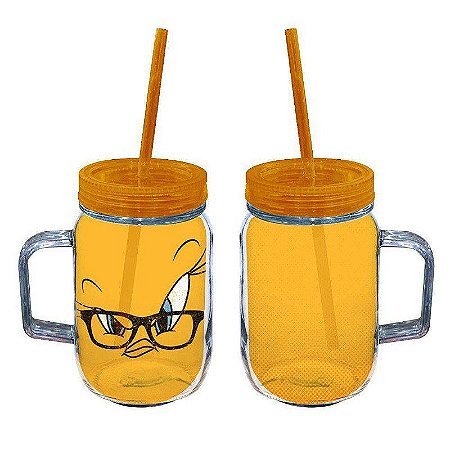 Copo Caneca Térmica com Canudo Piupiu 550ml Looney Tunes - 01 Unidade -